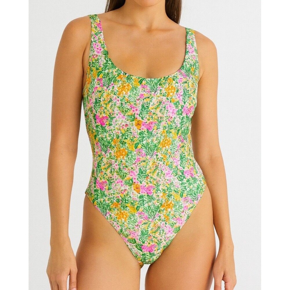 Nicole Miller NEW One Piece Scoop Neck Swimsuit Women's XL Floral NWT $98